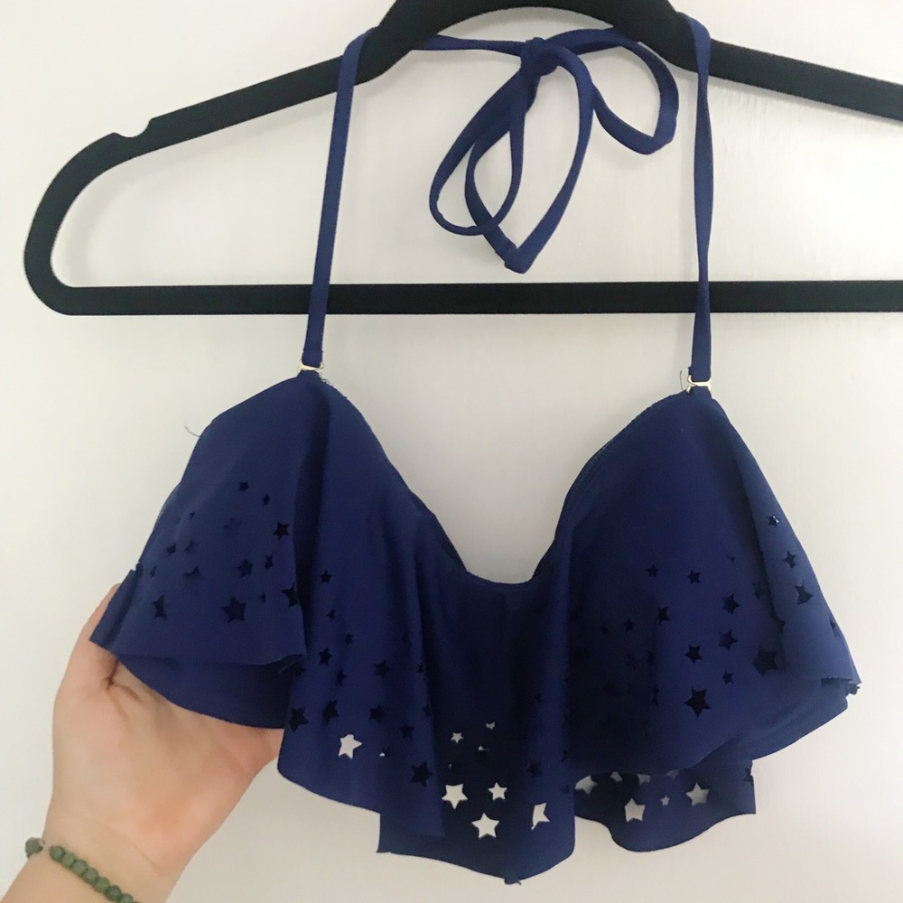 Navy Blue Bikini Top with Star Cutouts💙👙